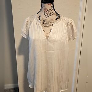 Banana Republic Sheer White Blouse